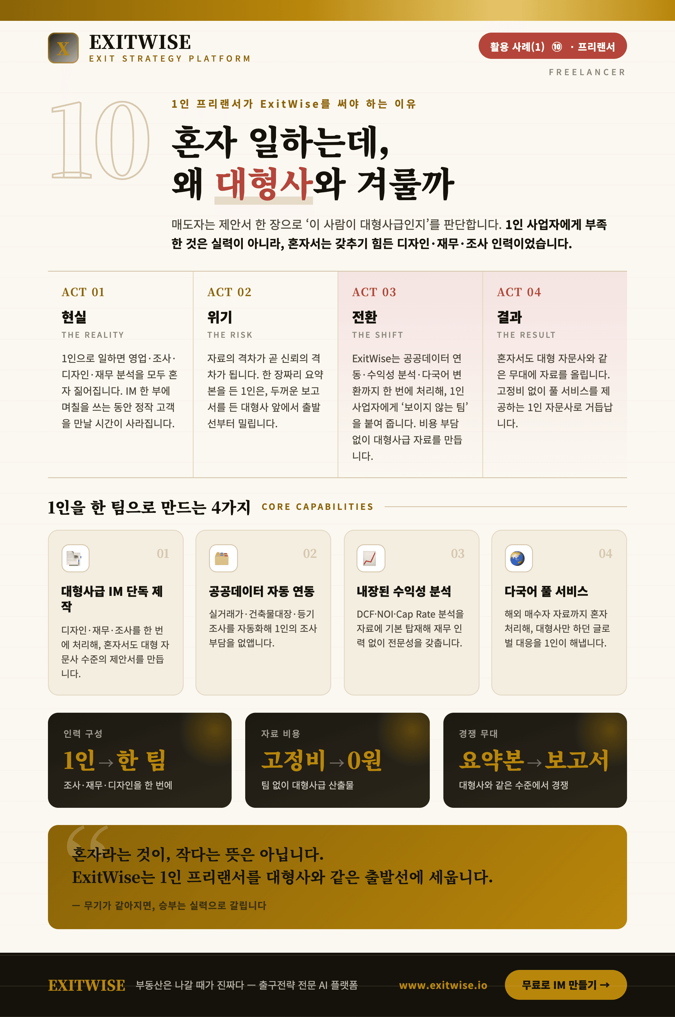 프리랜서(1인) 브로셔 표지