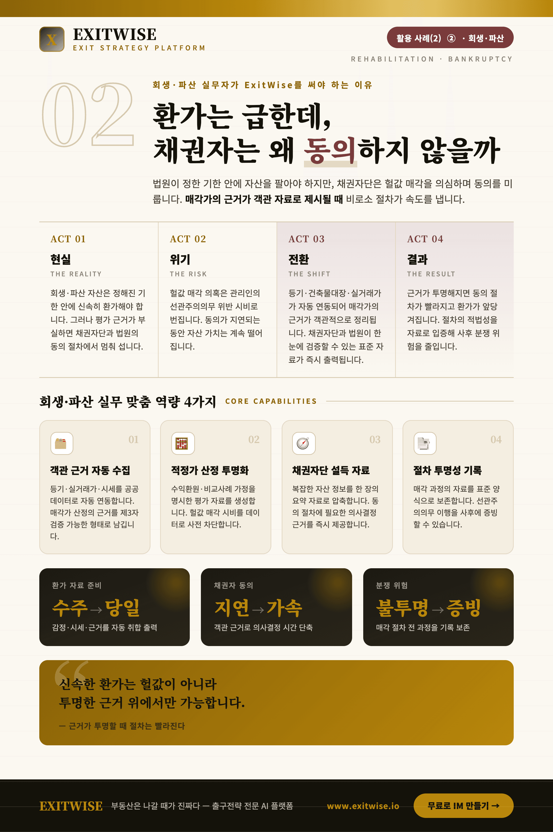 회생 · 파산 · 구조조정 브로셔 표지